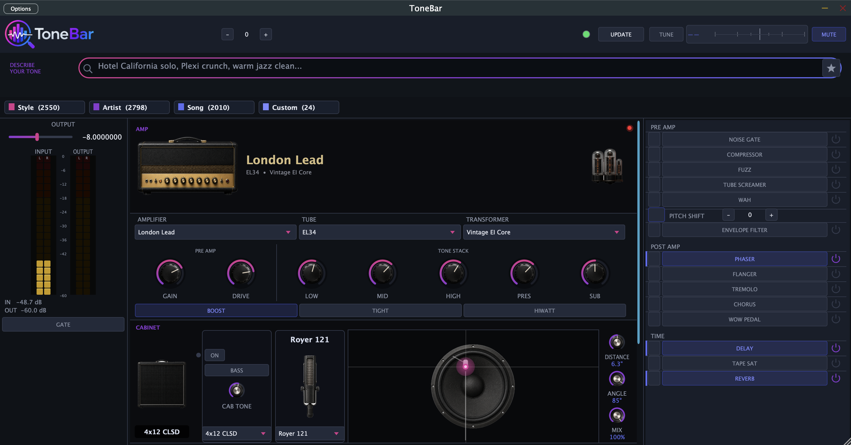 ToneBar plugin interface